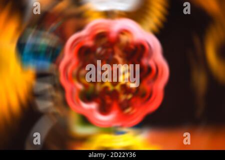 Blurred photo of optical illusion shapes. Abstract background. Stock Photo