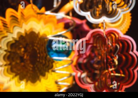 Blurred photo of optical illusion shapes. Abstract background. Stock Photo