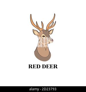 Deer logo template. Deer icon on a white background. Vector EPS10 Stock Vector