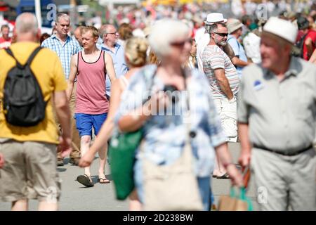 Royal Welsh Show Llanelwedd, 24th of July 2014. Record crowds enjoy the hot sunny weather at the show near Builth Wells, Powys, Wales. ©PRWPhotography Stock Photo