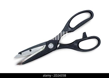 Flat lay image scissor on white background Stock Photo