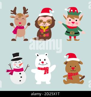 Collection of Christmas decoration element,vector illustration Stock Vector