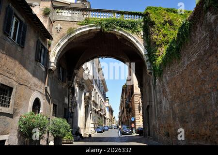 Italy, Rome, Via Giulia, Farnese arch Stock Photo