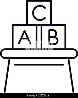 Childrens room toy cubes icon. Outline childrens room toy cubes vector icon for web design isolated on white background Stock Vector