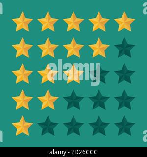 Five star rating icon. Feedback with satisfaction rating. Vector illustration Stock Vector