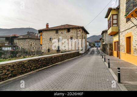 Stone masonry house in Orozko, Biscay, Basque Country Stock Photo