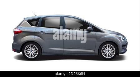 MPV car side view isolated on white Stock Photo