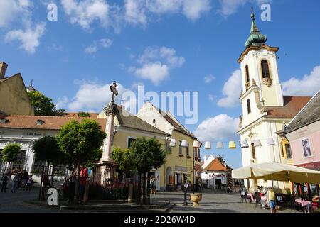 main square, Szentendre, Pest County, Hungary, Magyarprszág, Europe Stock Photo