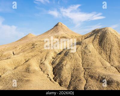 badlands of romania, vulcanii noroisi reserve near berca, buzau county, mud vulcanoes landscape Stock Photo