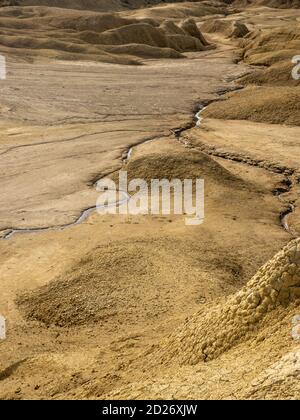 badlands of romania, vulcanii noroisi reserve near berca, buzau county, mud vulcanoes landscape Stock Photo