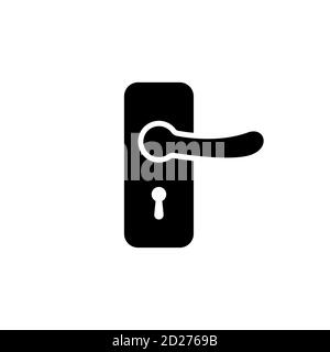 Door handle icon in black. Door knob. Vector on isolated white background. EPS 10 Stock Vector