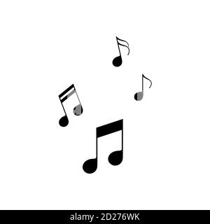 Musical notes icon set in black. Sonud. Melody. Vector on isolated white background. EPS 10 Stock Vector