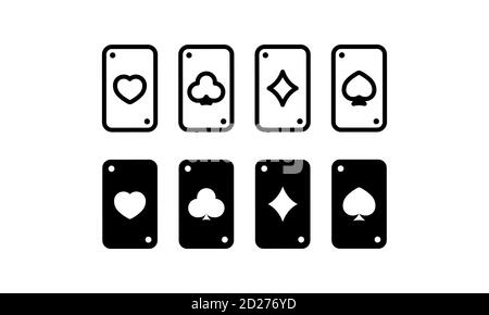 Casino playing card four aces icon in black. Poker. Vector on isolated white background. EPS 10 Stock Vector