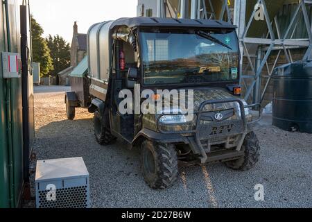 All Terrain Vehicle on a driven pheasant shoot in North Yorkshire, England. Stock Photo