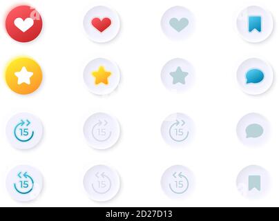 Video media options UI elements kit Stock Vector
