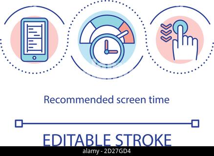Recommended screen time concept icon Stock Vector