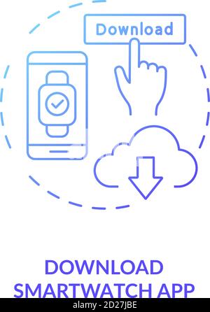 Download smartwatch app concept icon Stock Vector