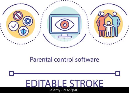 Parental control software concept icon Stock Vector