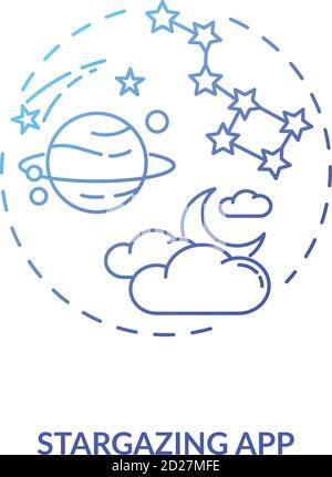 Stargazing app concept icon Stock Vector