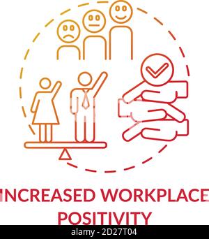 Increased workplace positivity concept icon Stock Vector