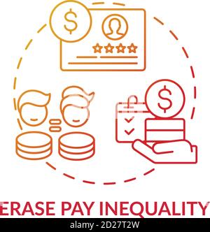 Erase pay inequality concept icon Stock Vector