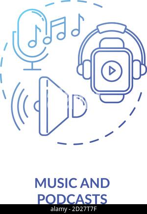 Music and podcasts concept icon Stock Vector
