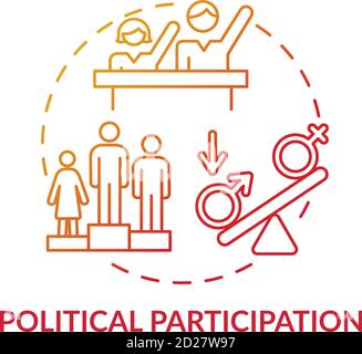 Political participation concept icon Stock Vector