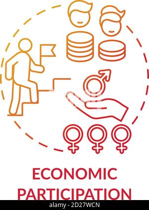 Economic participation concept icon Stock Vector