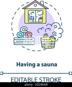 Having sauna concept icon Stock Vector