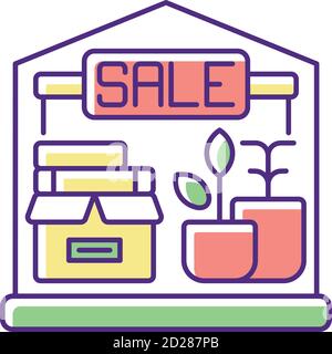 Garage sale RGB color icon Stock Vector