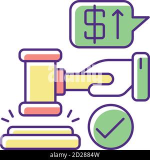 Auction RGB color icon Stock Vector