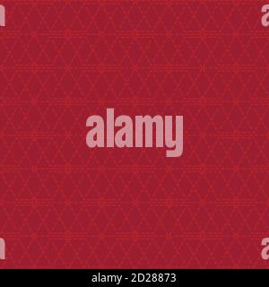 Dotted line geometric seamless pattern, red outline and dark red Stock Vector