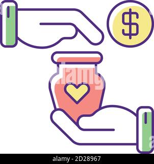 Handicraft market RGB color icon Stock Vector