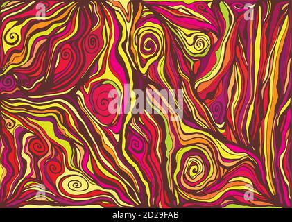 Colorful decorative doodles waves. Stock Vector