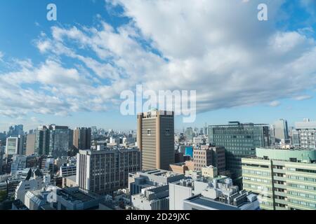 Cityscape around the Ochanomizu station toward the Shinjuku ward. Stock Photo