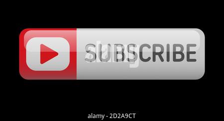 Subscribe button rounded fellow banner isolated vector illustration. Stock Vector
