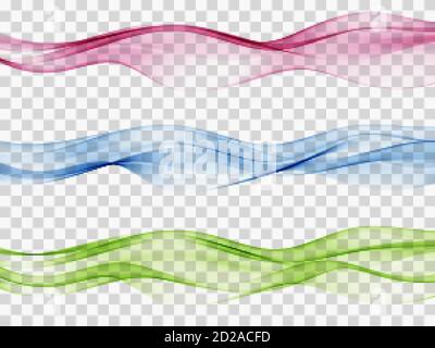 Soft bright colorful web border layout set of beautiful modern swoosh wave collection. Vector illustration Stock Vector