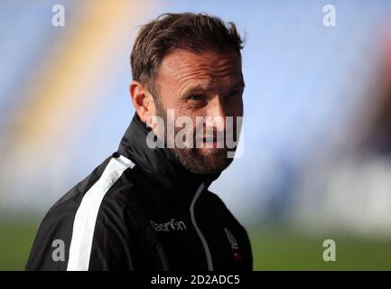 Bolton Wanderers manager Ian Evatt during the EFL Trophy match at Montgomery Waters Meadow, Shrewsbury. Stock Photo