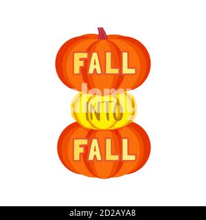 Fall into Fall pumpkin icon vector illustration Stock Vector