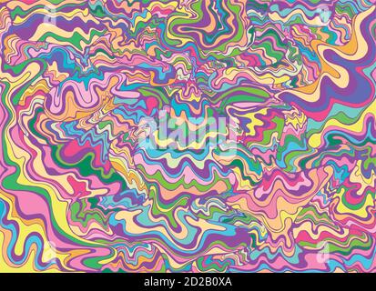 Decorative psychedelic waves, pastel colors. Fantasy doodle pat Stock Vector