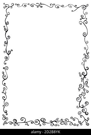 Doodle frame with doodles decorative line ornament background. Stock Vector