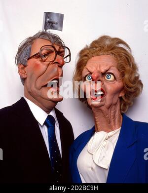 Spitting Image puppets: John Major and Margaret Thatcher Stock Photo