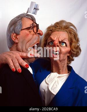 Spitting Image puppets: John Major and Margaret Thatcher Stock Photo