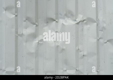 Texture, background of an old grey corrugated metal fence Stock Photo