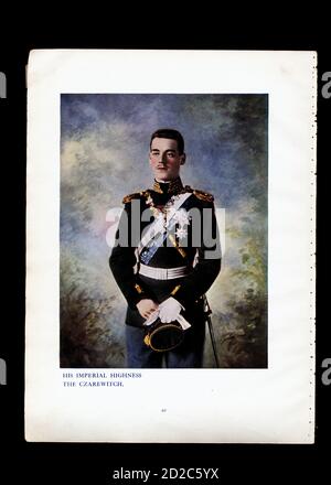 Chromolithographic portrait of Grand Duke Michael Alexandrovich of Russia (4 December 1878 – 13 June 1918). He was the youngest son of Emperor Alexand Stock Photo
