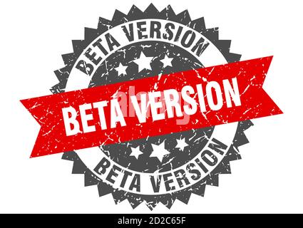 beta version stamp. round grunge sign with ribbon Stock Vector