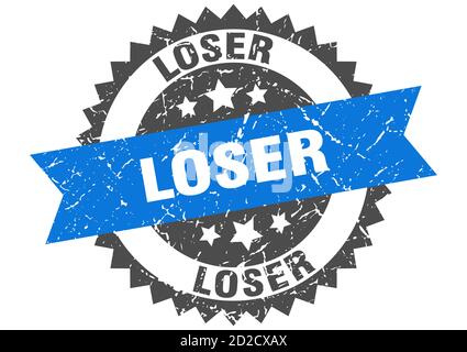 loser stamp. round grunge sign with ribbon Stock Vector