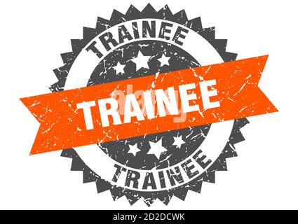 trainee stamp. round grunge sign with ribbon Stock Vector