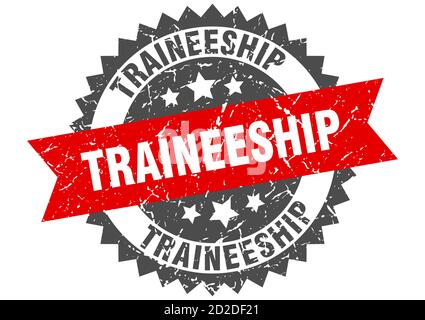 traineeship stamp. round grunge sign with ribbon Stock Vector