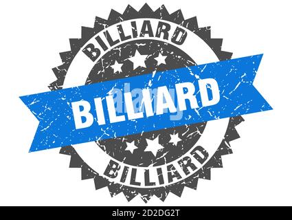 billiard stamp. round grunge sign with ribbon Stock Vector